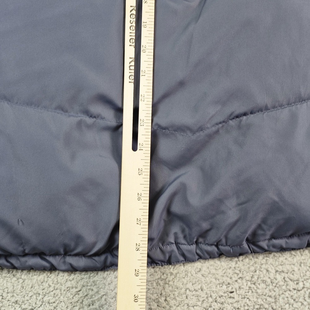 Bit & Bridle Vest Womens Large Blue Puffer Quilted Full Zip Reversible Horses - Picture 12 of 13